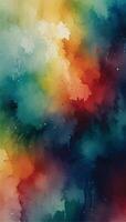 Abstract watercolor splash with vibrant, colorful ink blend. Artistic background featuring fluid art and bright hues, perfect for creative projects vector