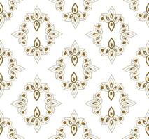 Flourish arabesque line repeatable pattern. Floral vignette ornamental texture in baroque style. vector