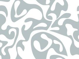 Dots, loopy wavy lines and spots of organic shape. Monochrome abstract seamless pattern vector