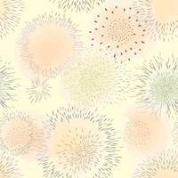 Firework droplets splash dot seamless pattern. Swirl floral petal texture. Water-drop spot texture. Ornamental wave background. vector
