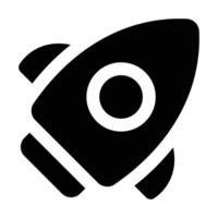 Simple Rocket glyph icon. The icon can be used for websites, print templates, presentation templates, illustrations, etc vector