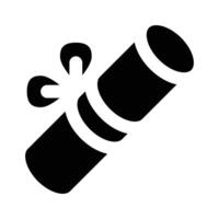 Simple Diploma glyph icon. The icon can be used for websites, print templates, presentation templates, illustrations, etc vector