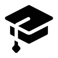 Simple Graduation Cap glyph icon. The icon can be used for websites, print templates, presentation templates, illustrations, etc vector