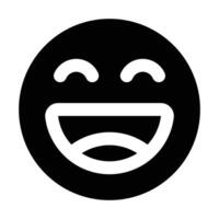 Simple Happy glyph icon. The icon can be used for websites, print templates, presentation templates, illustrations, etc vector