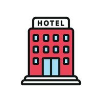 Hotel building icon with a sleek and modern design concept in a simple style vector