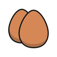 TWO EGGS COLOR ICON vector