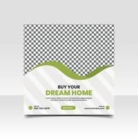 Modern Real Estate Social Media Post Template Minimalist Design,Suitable for social media post and web internet ads. and web internet ads. vector