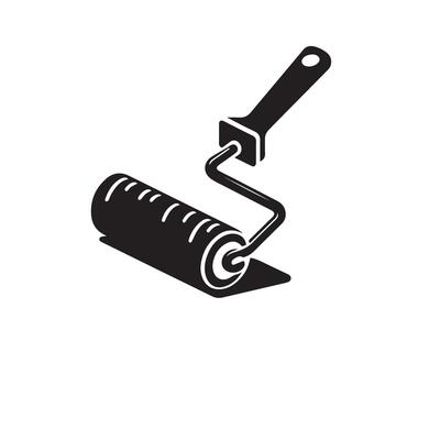 A roller with a paint brush on it