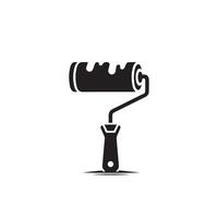 A black and white image of a paint roller vector