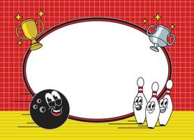 Bowling Frame Background with Sport Character vector