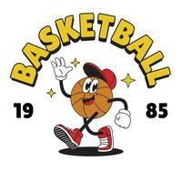 Funny Basketball Mascot Character Shirt Design vector
