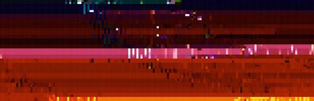 Trendy glitch pattern on dark background. Abstract geometric elements vector