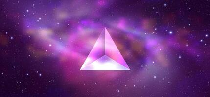Triangle on space background. Mystical Symbol illustration vector