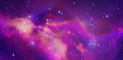 Space background with realistic nebula and shining stars. Magic colorful galaxy with stardust vector