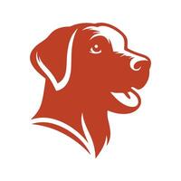 A dog head in a red and white design vector