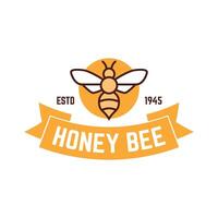 Honey bee logo design vector
