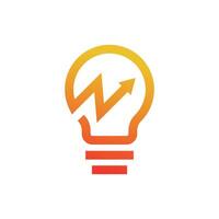 Light bulb with arrow going up icon vector