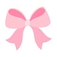 A pink bow is drawn. The bow is large and has a pink ribbon vector