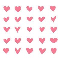 Heart, symbol of love and Valentine's Day. Set of hearts of different shapes. illustration. vector