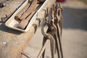 Tools for forging iron. Forging tools. The art of forging metal. photo