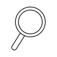 Magnifying glass icon in simple line style. Loupe sign. Editable stroke vector