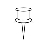 Push pin icon. Linear pin. Outline paperclip. Editable stroke vector