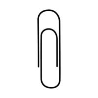 Paper clip icon in lineart style. Outline simple paperclip. Editable stroke. vector
