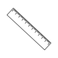 Outline ruler icon. Measure ruler line icon. Linear ruler. Editable stroke vector