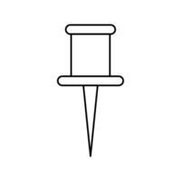 Outline paperclip. Push pin icon. Thumbtack for paper notes. Editable stroke vector