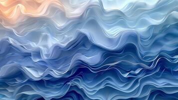 Wavy thing fabric layers ornament background image. Abstract curved sheets pattern 3d illustration wallpaper picture backdrop. Aesthetics concept for business presentation corporate photo