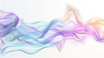 Surreal color smoke fluids in white space background image. Abstract flows pattern 3d illustration wallpaper picture backdrop. Fantasy concept for business presentation corporate photo