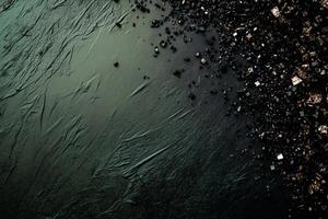 Black and gold confetti exploding on textured background Christmas, New Year photo