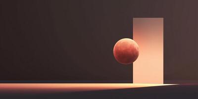 A glowing orb hovers by a tall structure photo