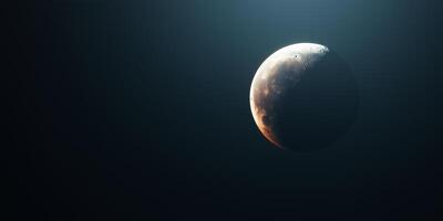 Crescent moon illuminated in a dark sky photo