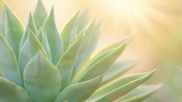 A close up of a plant with sunlight shining through photo