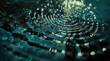 Water droplets on a dark background with a circular pattern photo