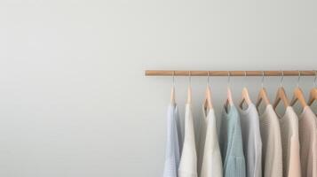 A rack with several shirts hanging on it photo