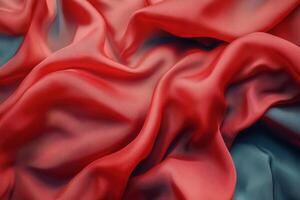 Abstract Draped Red Fabric with Texture photo