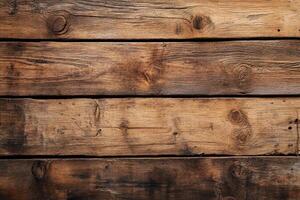 Weathered Wooden Planks with Knots and Grain photo