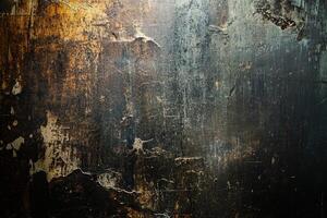 Weathered Metal Surface with Peeling Paint and Scratches photo