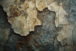 Weathered Concrete Wall with Cracks and Flaking Paint photo