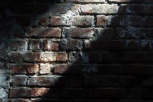 A Patch of Sunlight Illuminating a Weathered Brick Wall photo