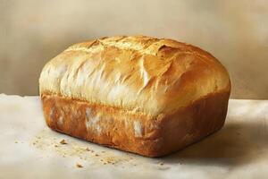 A Loaf of Crusty White Bread on a White Surface photo