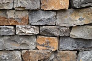 A Close-Up of a Rough Stone Wall photo