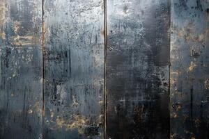 Weathered Dark Wooden Planks with Rusty Nails photo