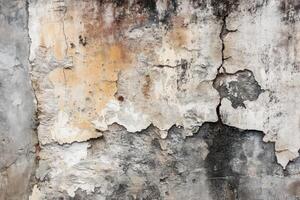 Weathered Concrete Wall with Cracks and Flaking Paint photo