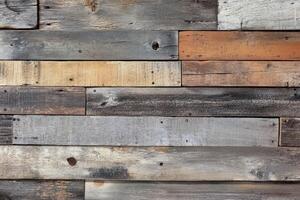 Weathered Wood Planks with Various Colors and Textures photo