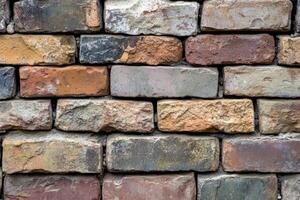 A Close-Up of a Weathered Brick Wall photo