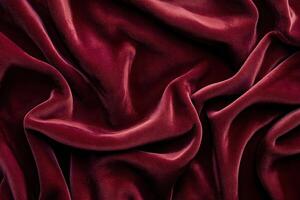 Draped Red Velvet Fabric Texture photo