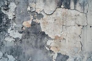 Cracked and Peeling Grey and Beige Wall Texture photo